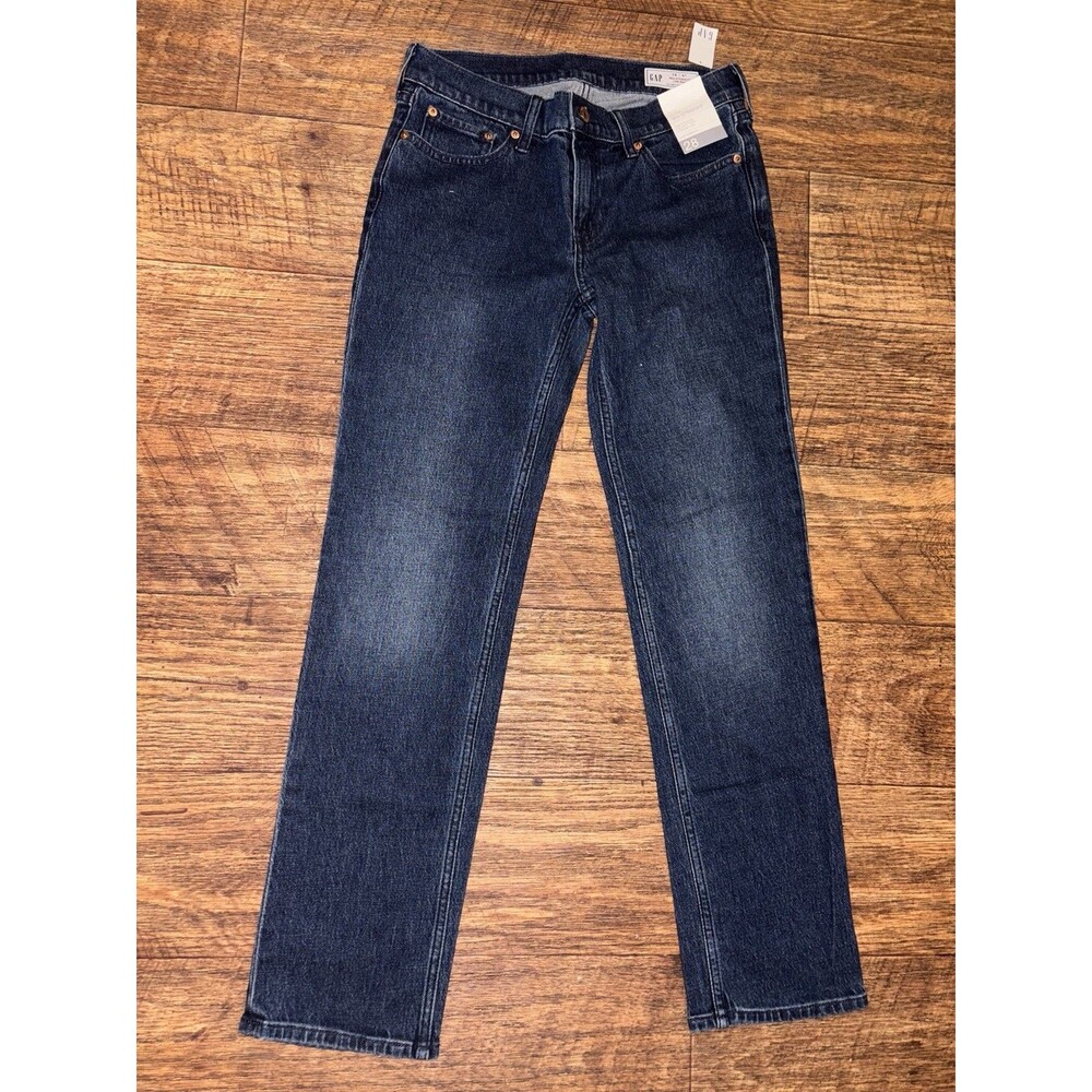 NWT GAP 90s Straight Low-Rise Dark Blue Denim Jeans Size 28/6R Low-Stretch